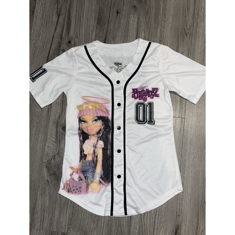 Bratz White Graphic Baseball Jersey Top - 01